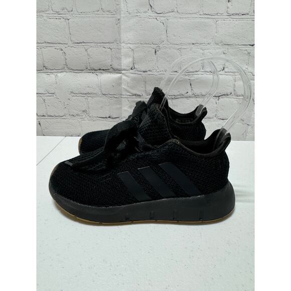 Adidas Swift Run 1.0 EL Triple Black Baby Toddler Athletic Sneaker - Picture 1 of 9